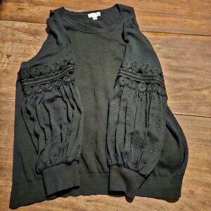 Beautiful Black Sweater with Detailed Sleeves